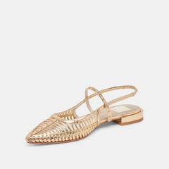 PHINLY FLATS GOLD DISTRESSED LEATHER - re:vita