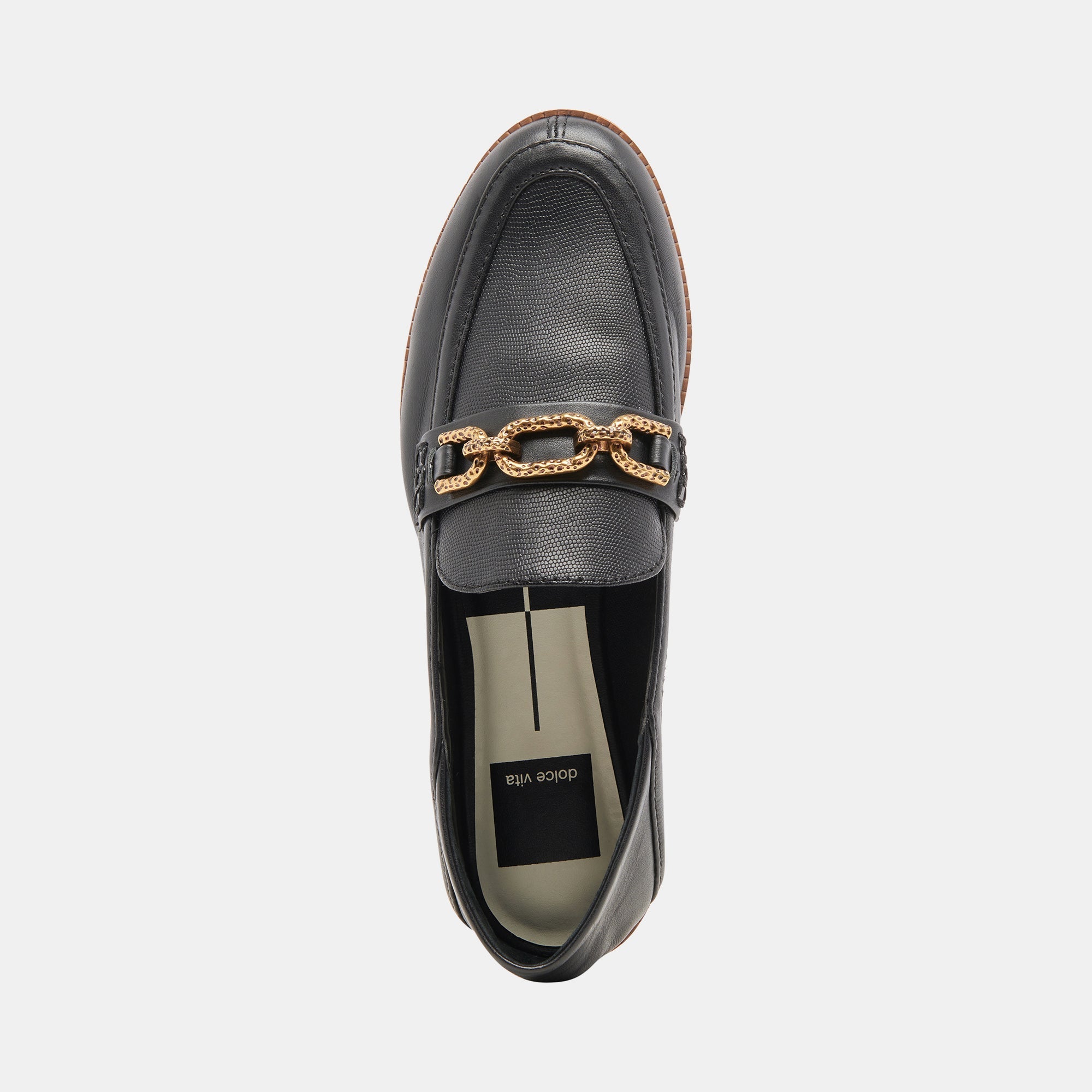 REIGN FLATS BLACK LEATHER - re:vita