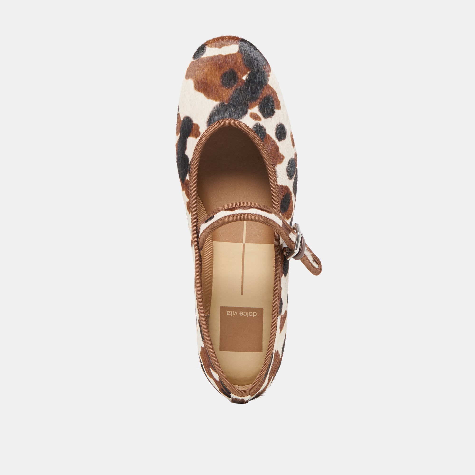 ROSLYN BALLET FLATS COCOA TAURUS CALF HAIR - re:vita
