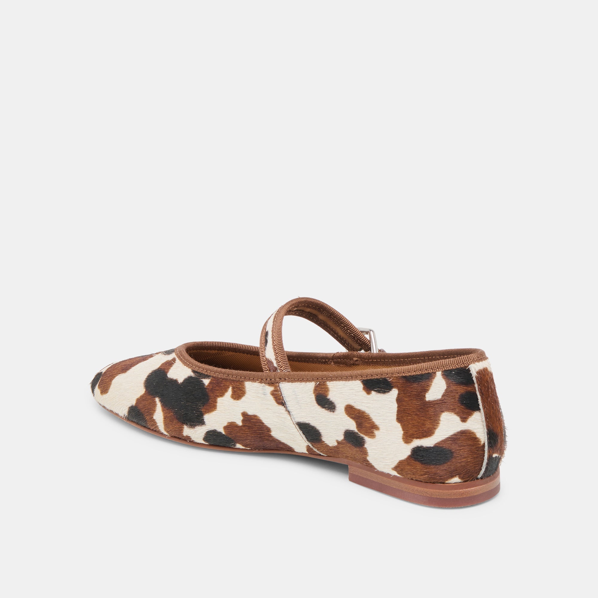 ROSLYN BALLET FLATS COCOA TAURUS CALF HAIR - re:vita