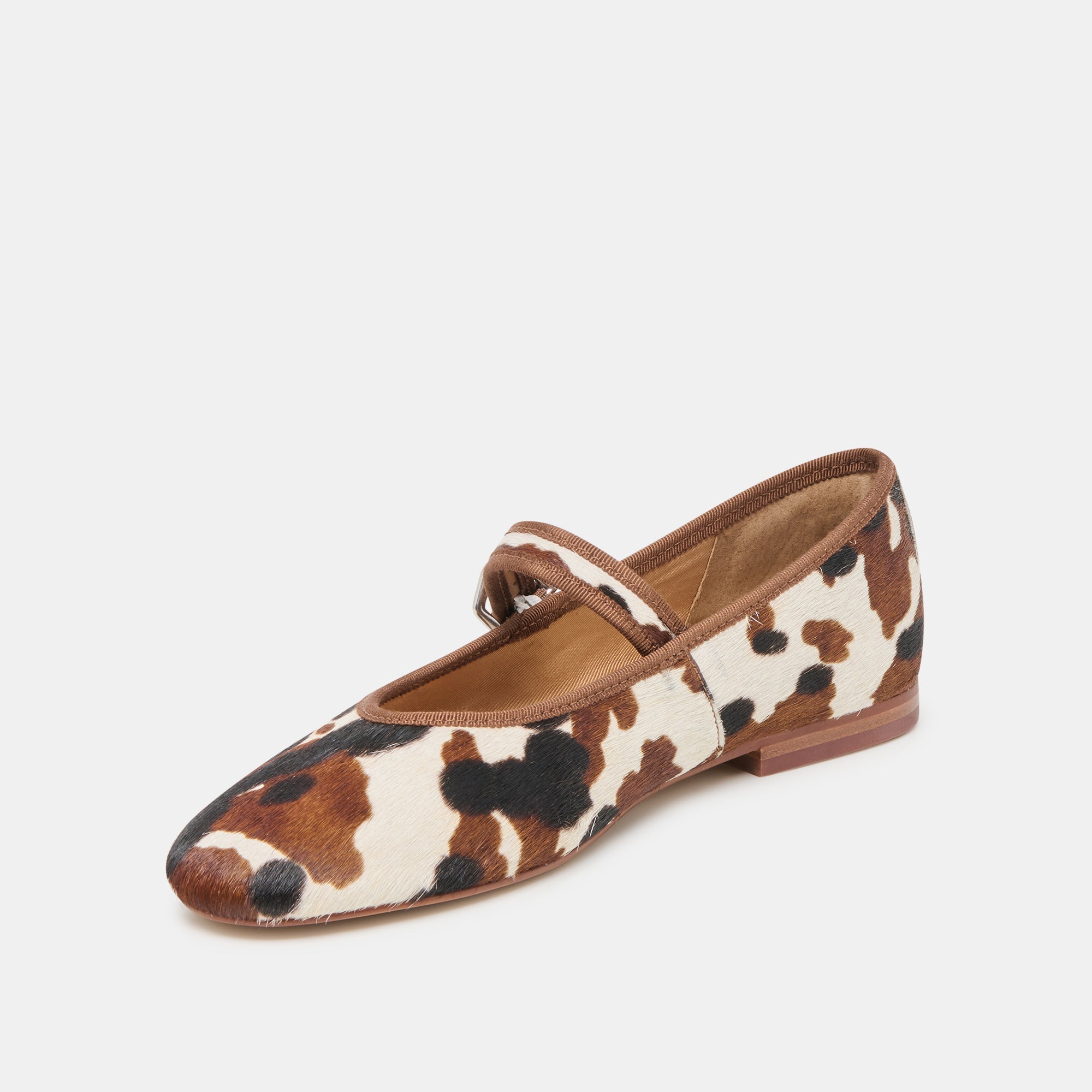 ROSLYN BALLET FLATS COCOA TAURUS CALF HAIR - re:vita