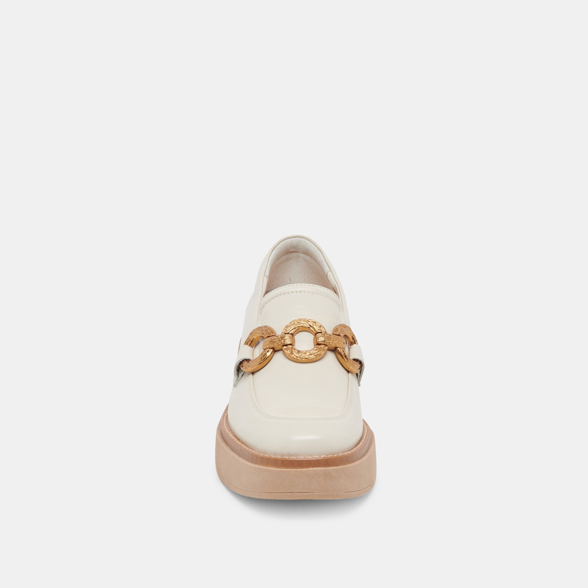 SHEENA LOAFERS IVORY CRINKLE PATENT - re:vita