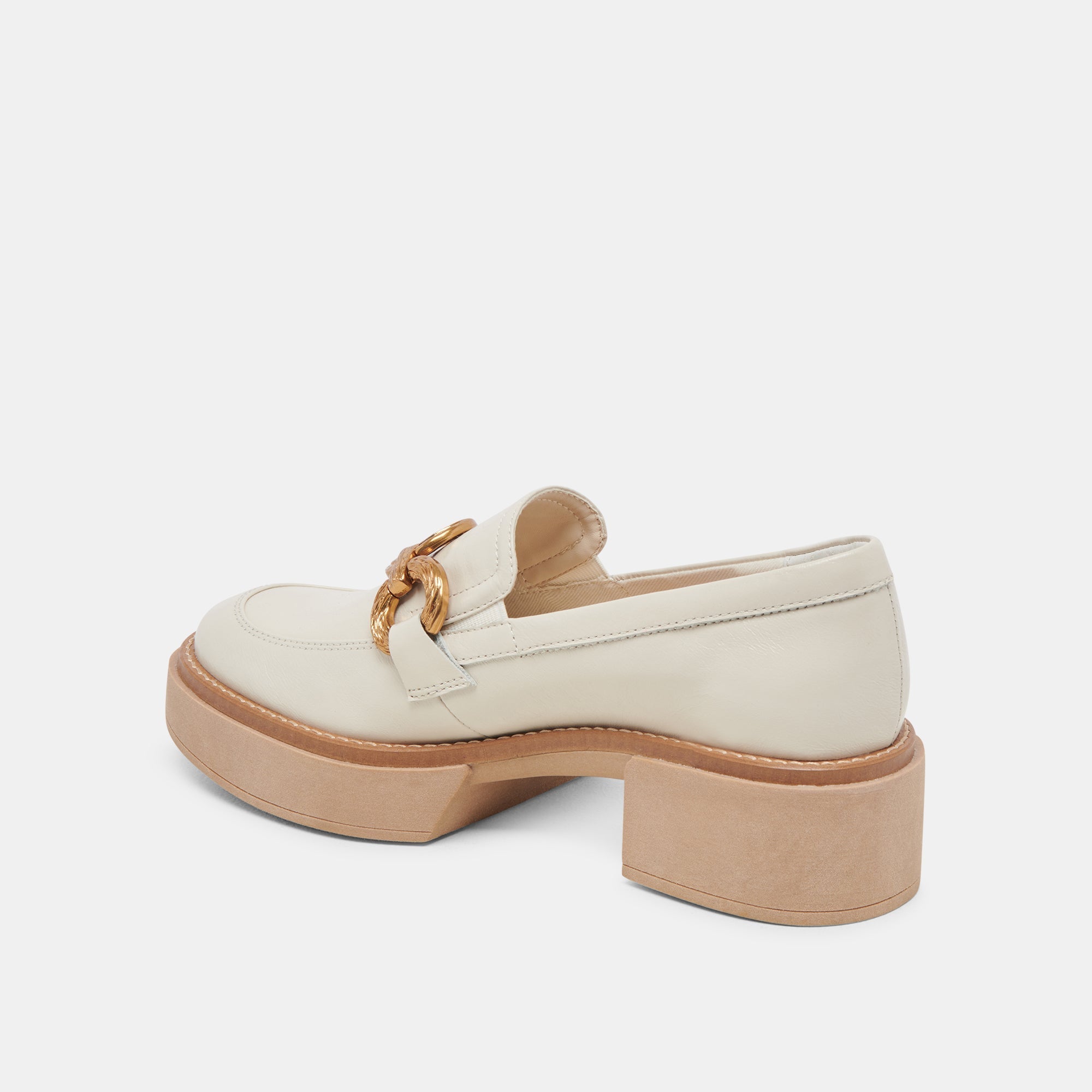 SHEENA LOAFERS IVORY CRINKLE PATENT - re:vita