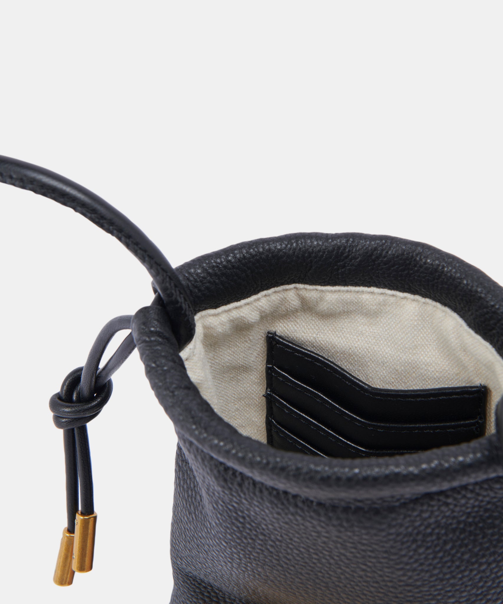 EVIE PHONE POUCH BLACK LEATHER