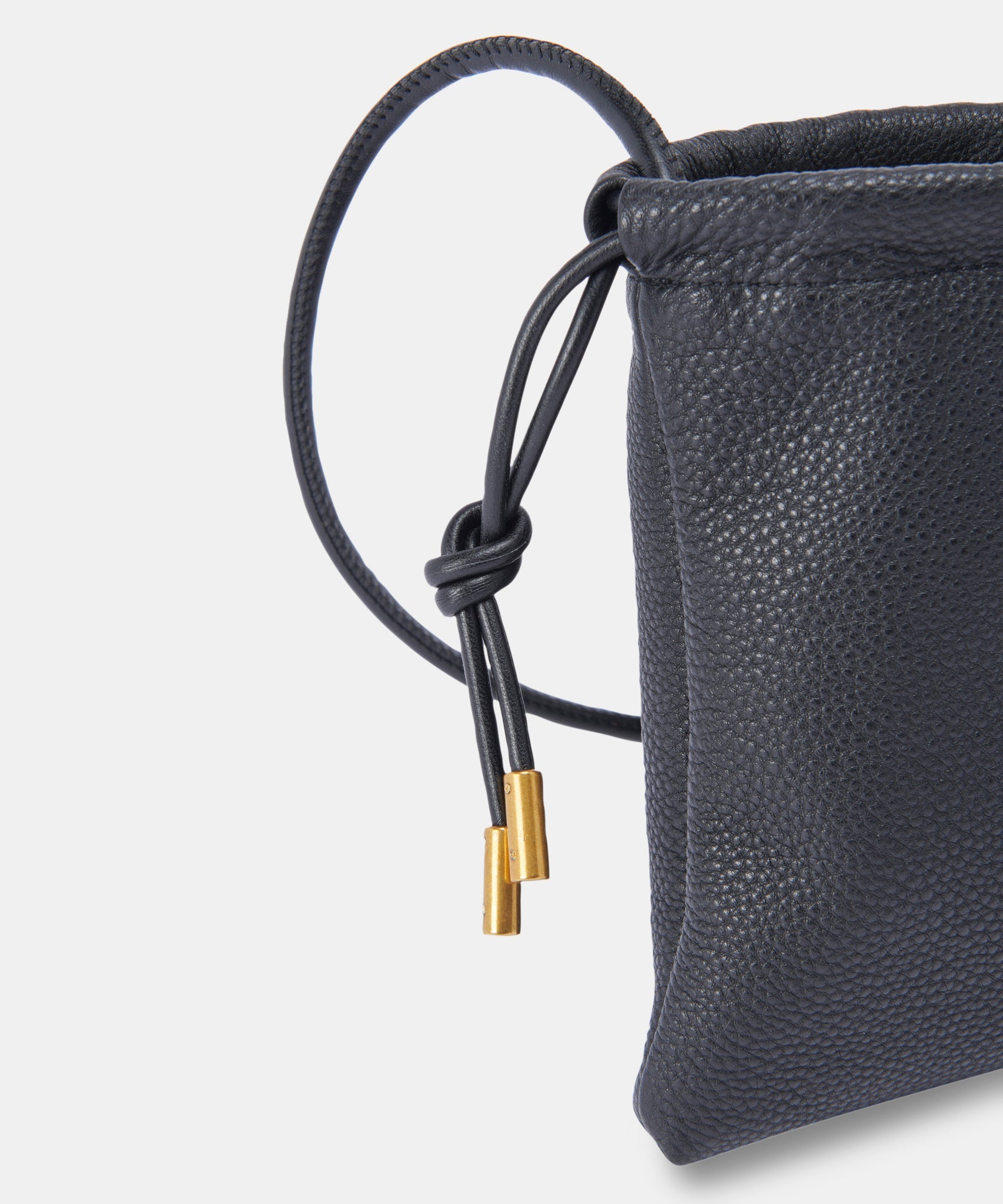 EVIE PHONE POUCH BLACK LEATHER
