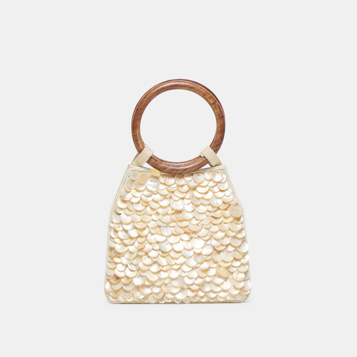 ALLEGRA HANDBAG NATURAL SEQUIN