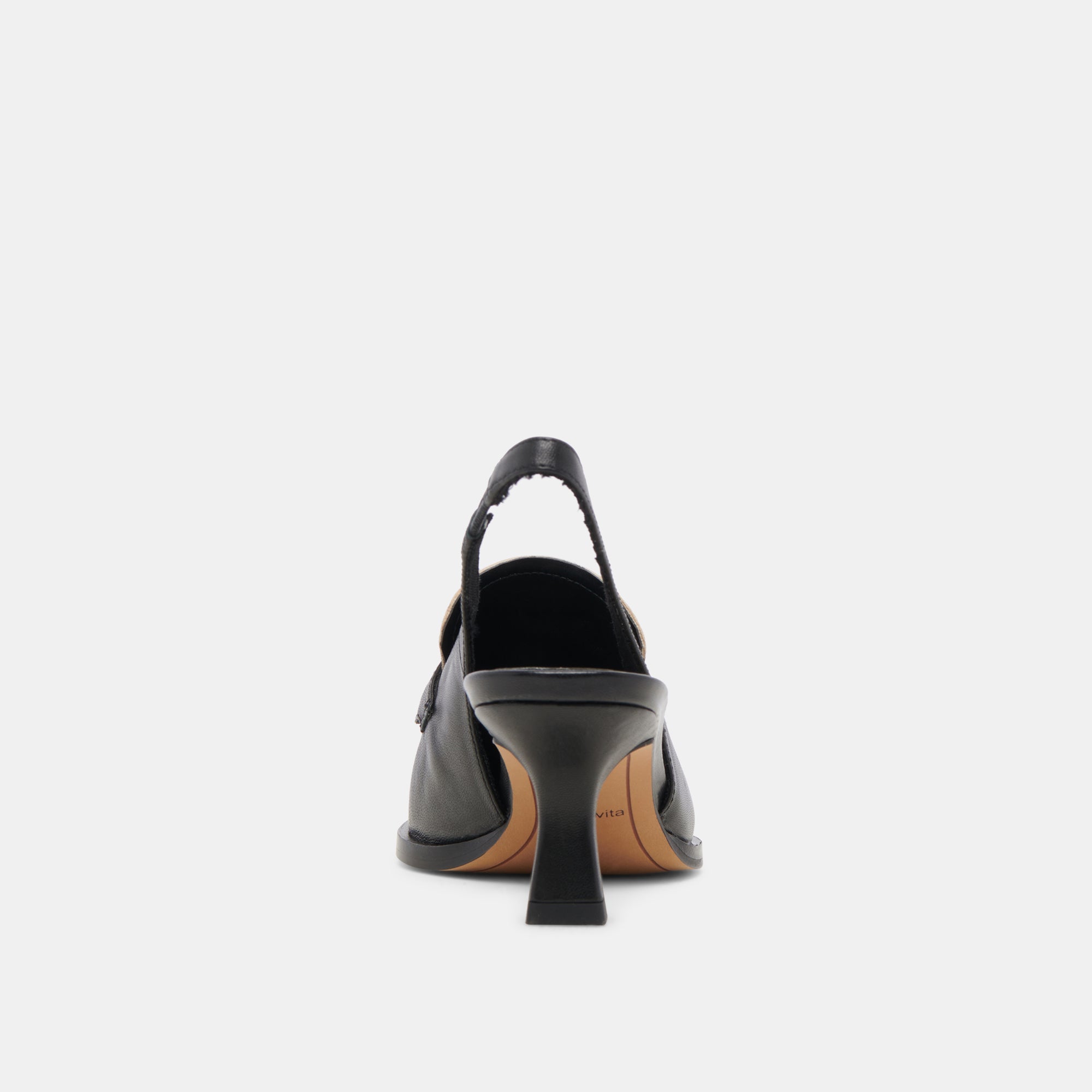 ADELE HEELS BLACK WHITE LEATHER - re:vita