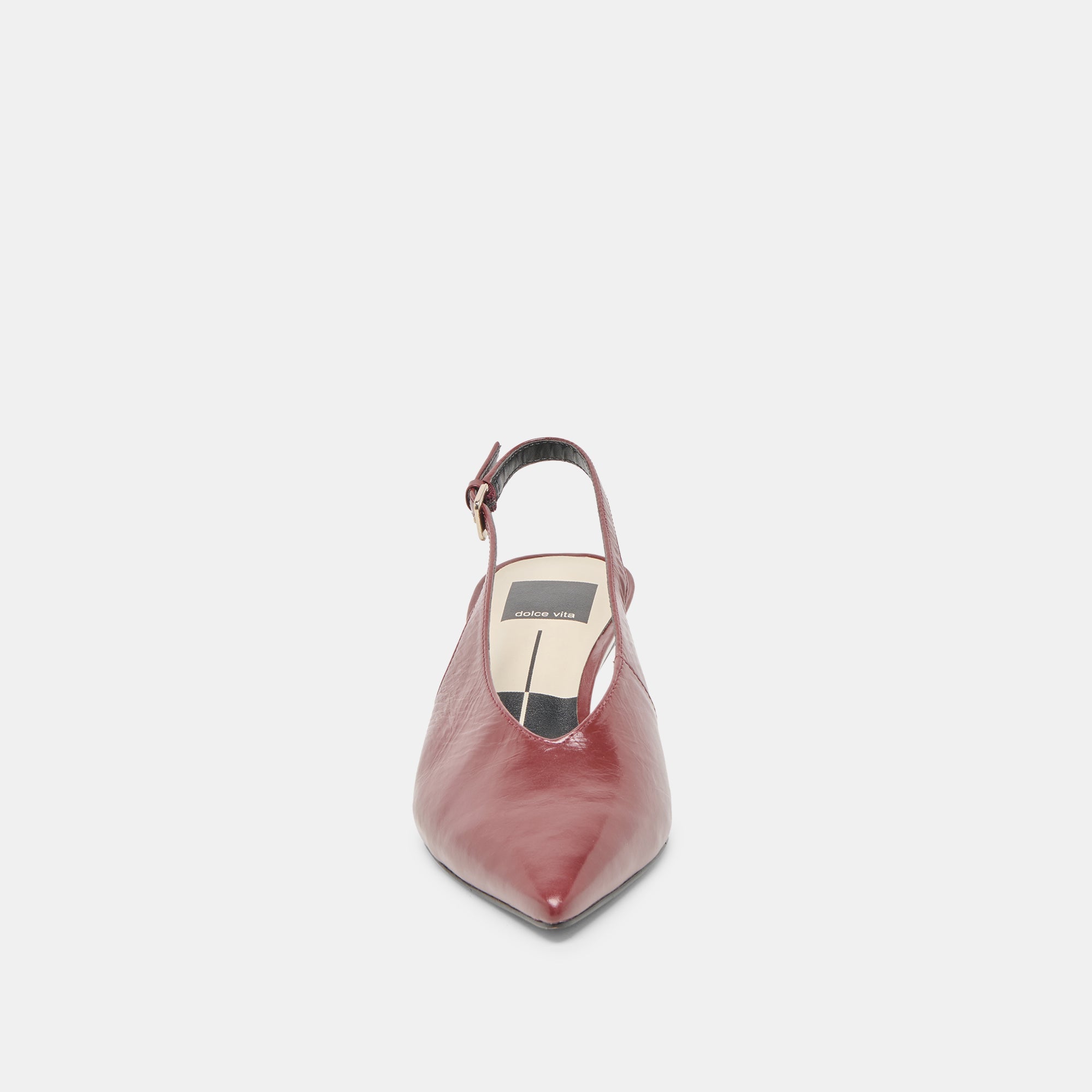 ALENNA HEELS OXBLOOD CRINKLE PATENT