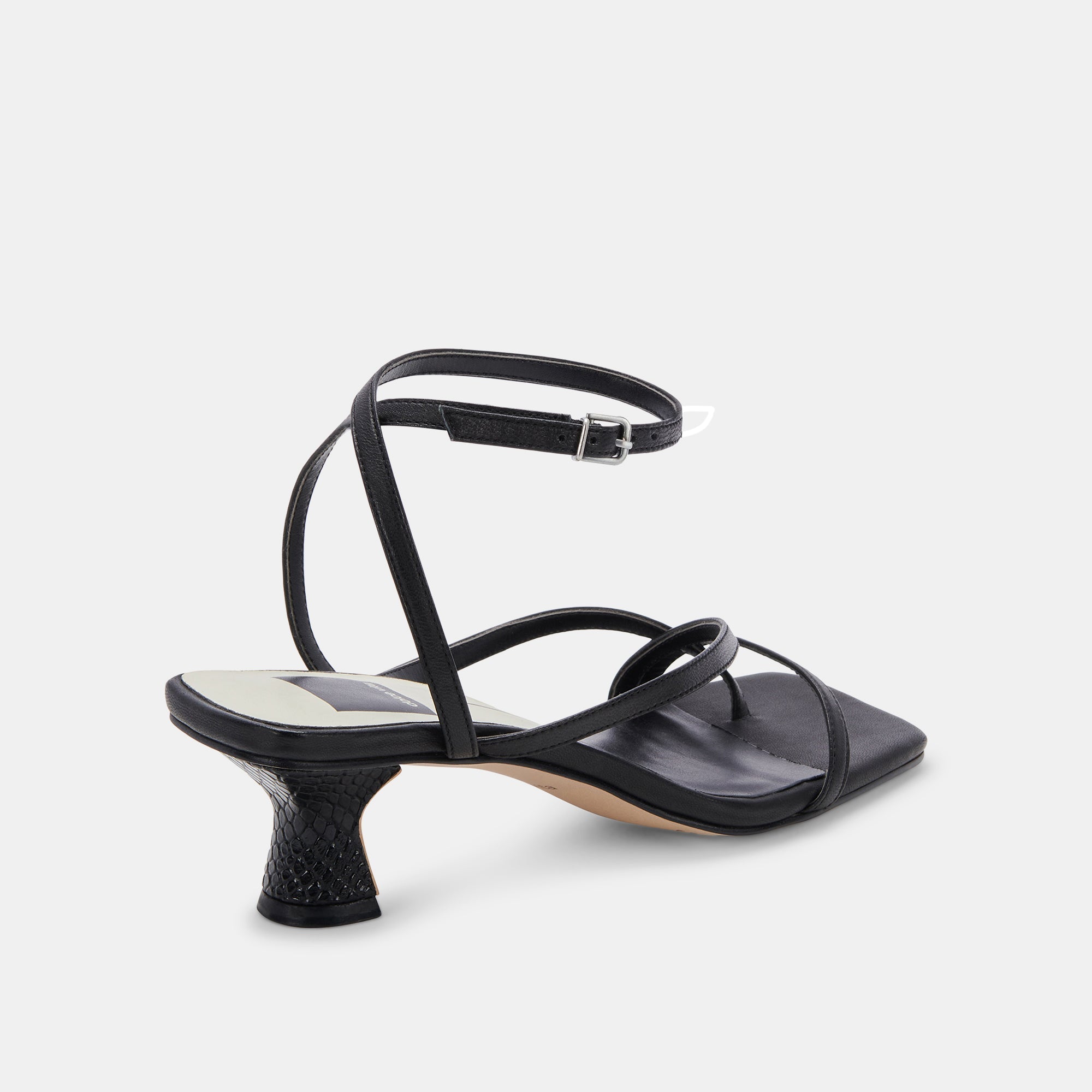 BAYLOR HEELS BLACK LEATHER - re:vita