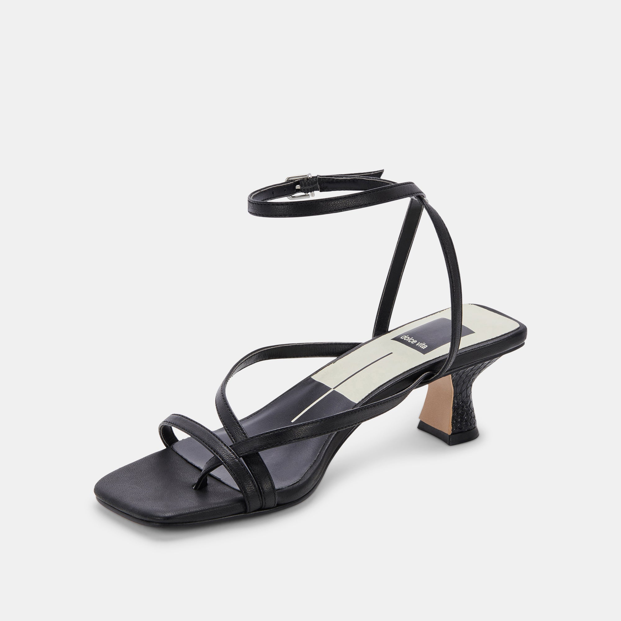 BAYLOR HEELS BLACK LEATHER - re:vita
