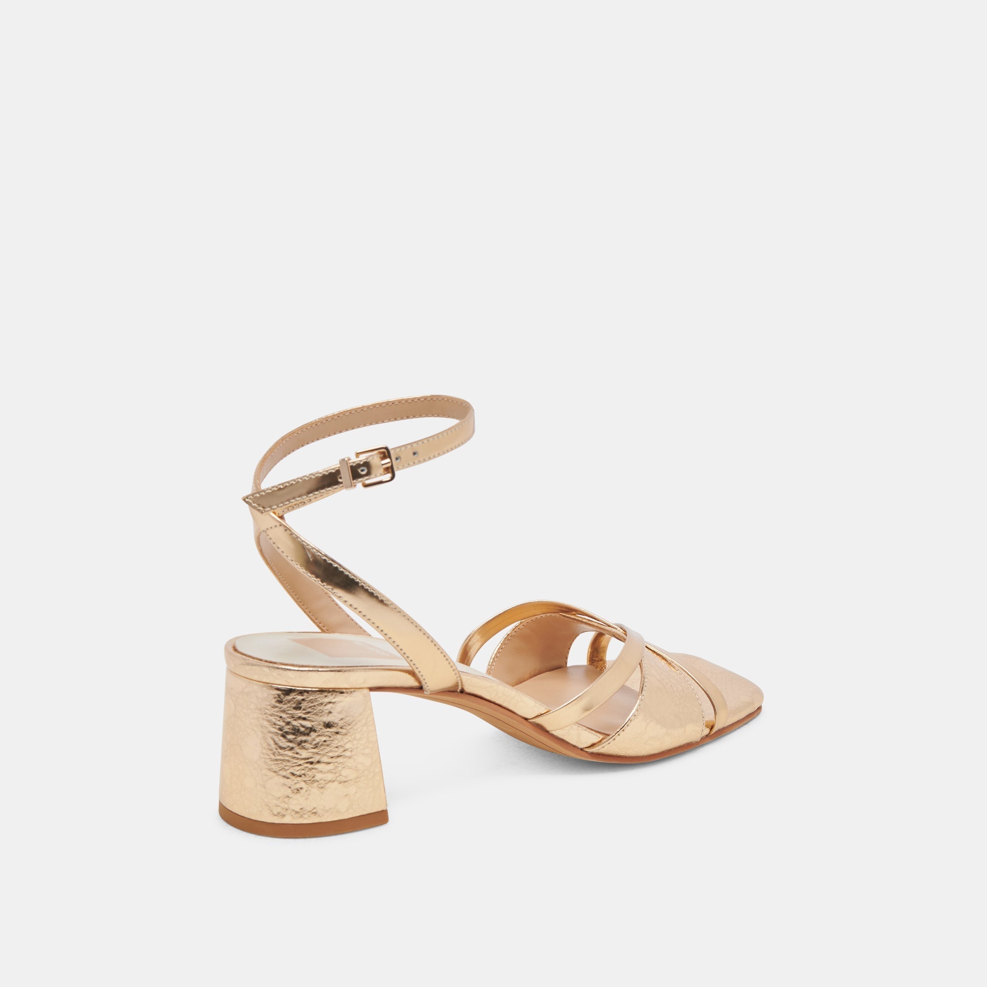 BLAKLY HEELS GOLD DISTRESSED LEATHER - re:vita