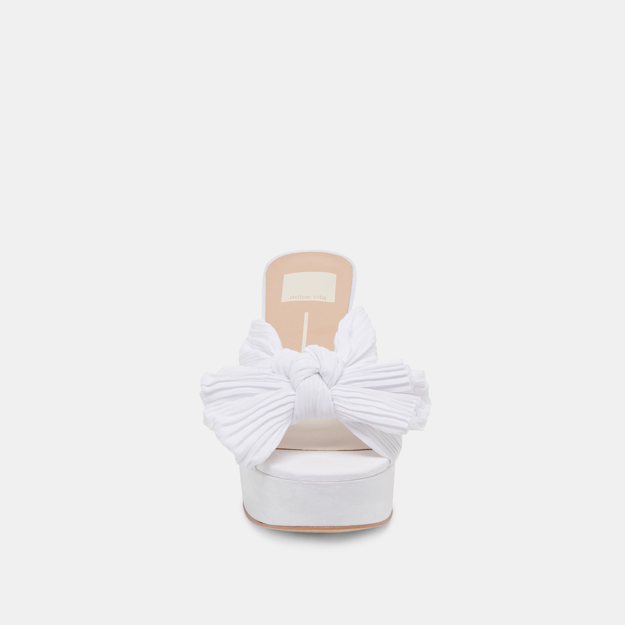 BLARE HEELS WHITE SATIN - re:vita