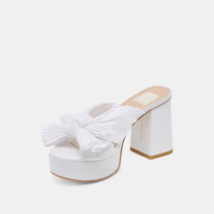BLARE HEELS WHITE SATIN - re:vita