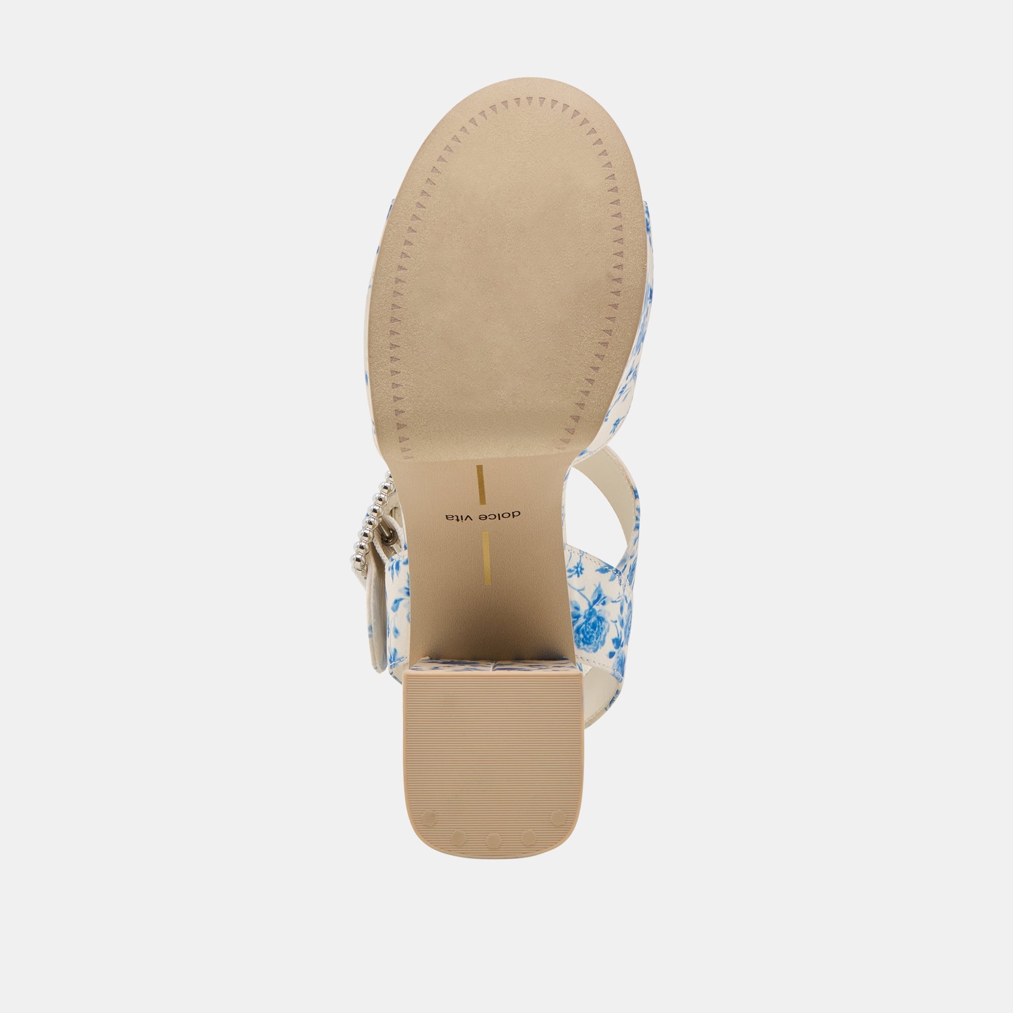 BOBBY PEARL HEELS BLUE FLORAL SATIN - re:vita