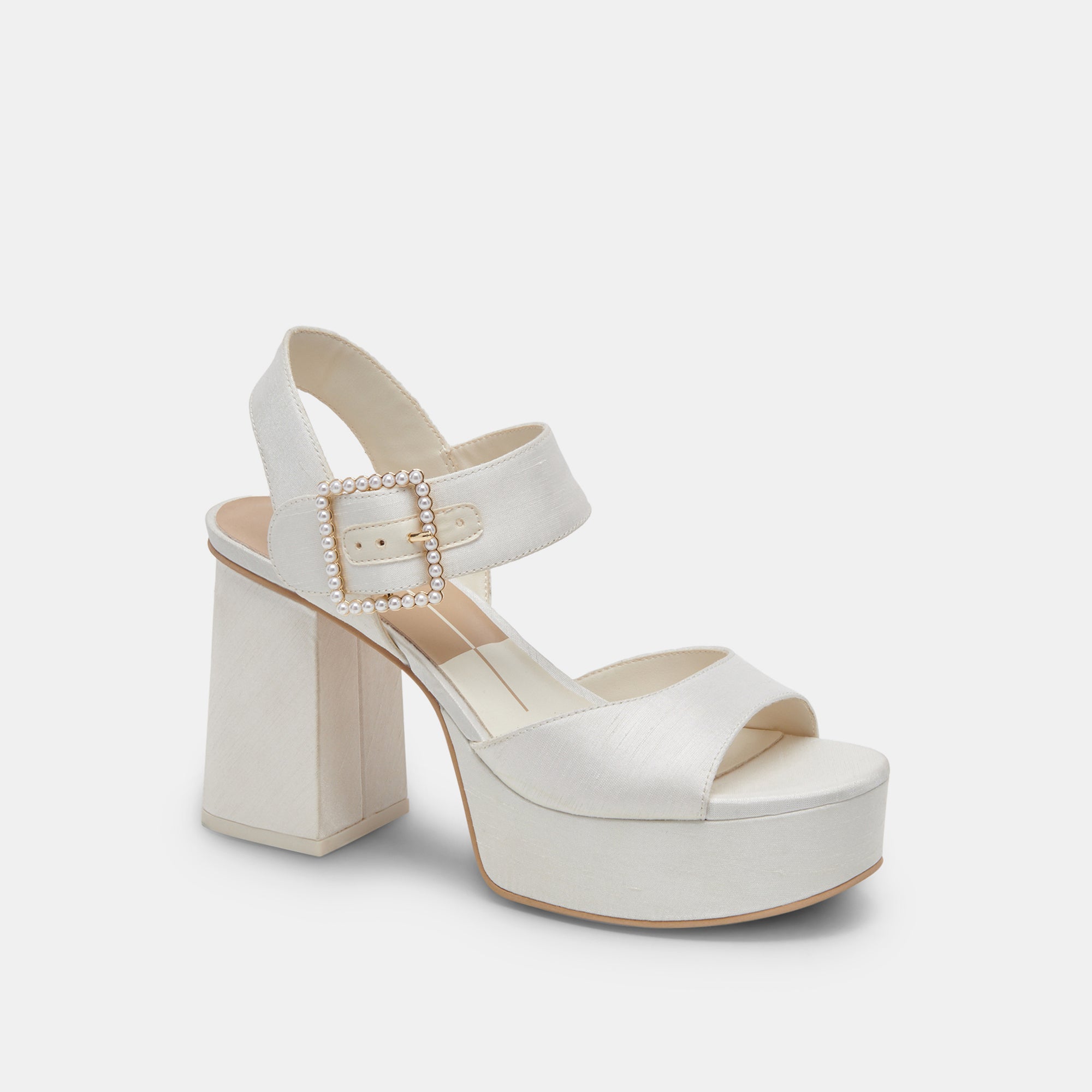 BOBBY PEARL HEELS WHITE PEARLS - re:vita