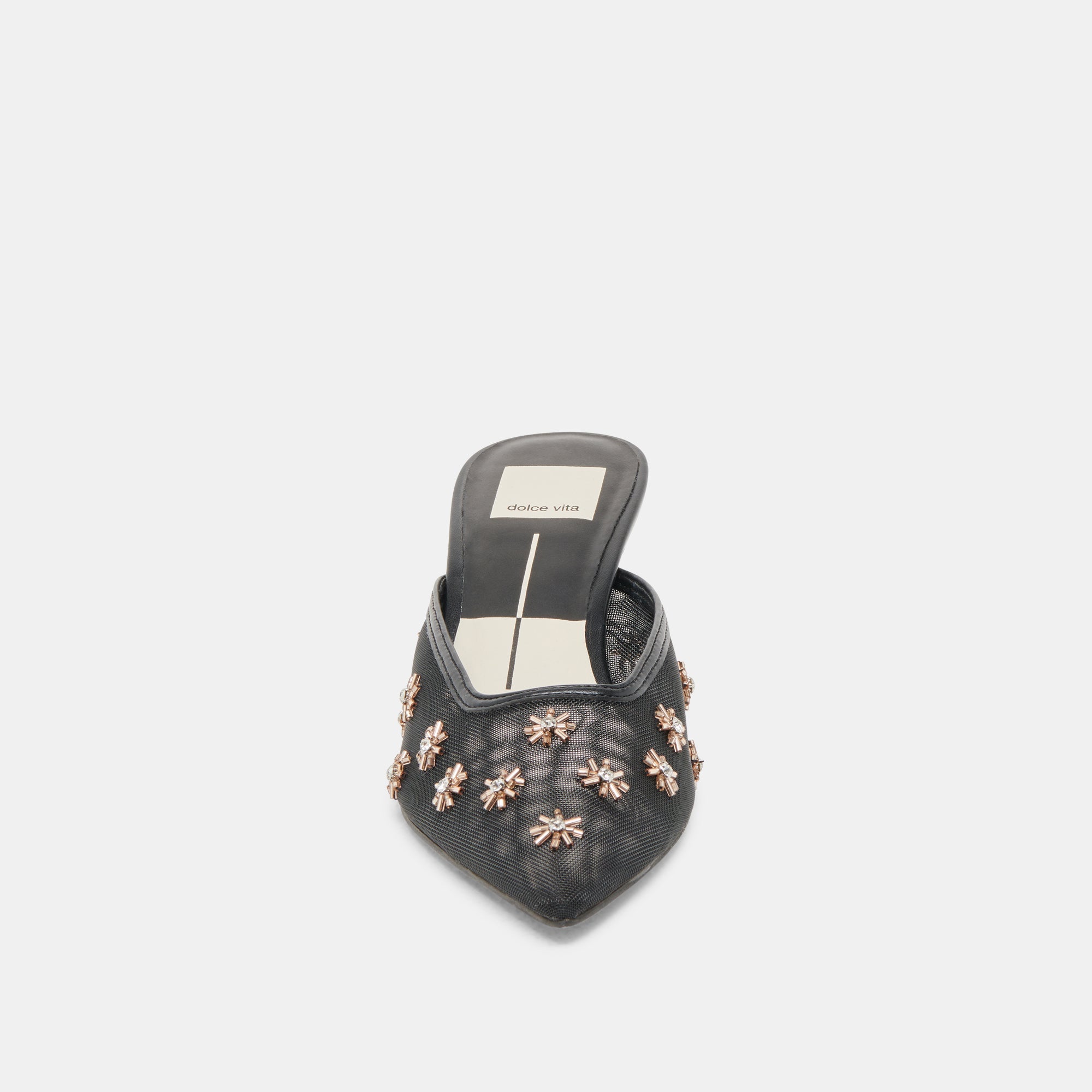 CLARA WIDE HEELS BLACK MESH