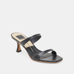 GENORA HEELS BLACK LEATHER - re:vita