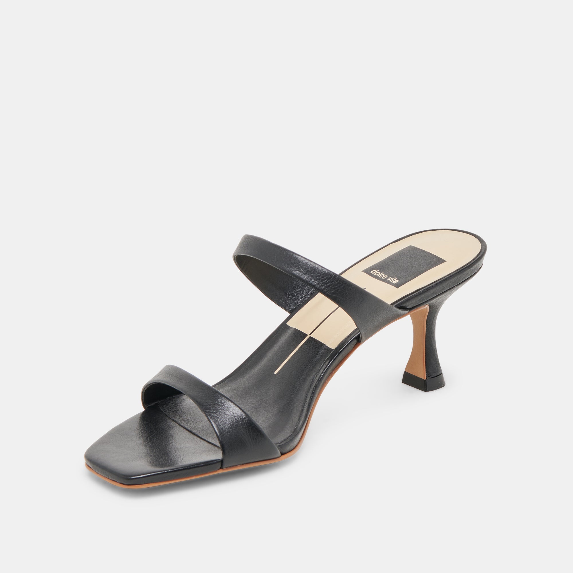 GENORA HEELS BLACK LEATHER - re:vita