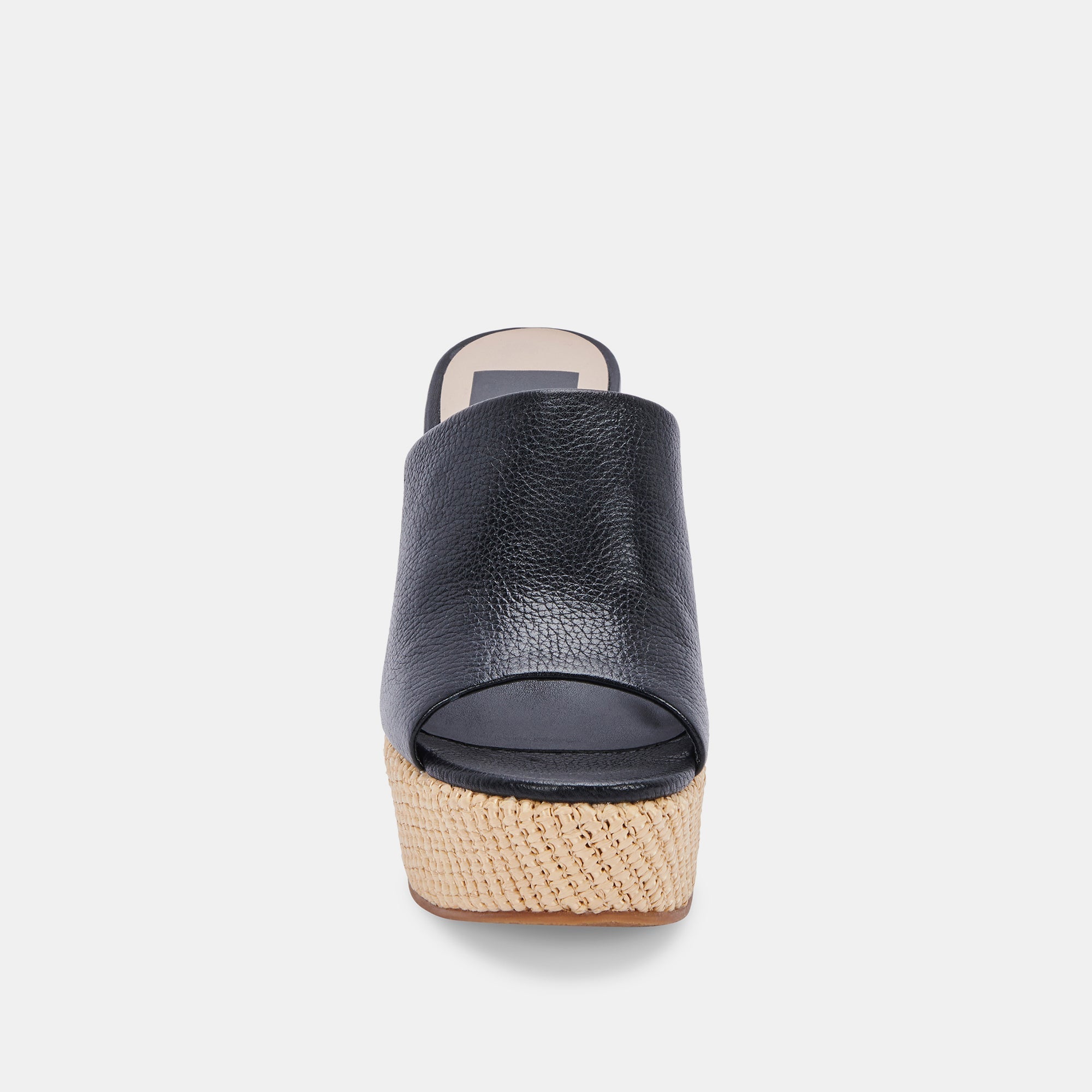 GILMA WEDGES BLACK LEATHER - re:vita