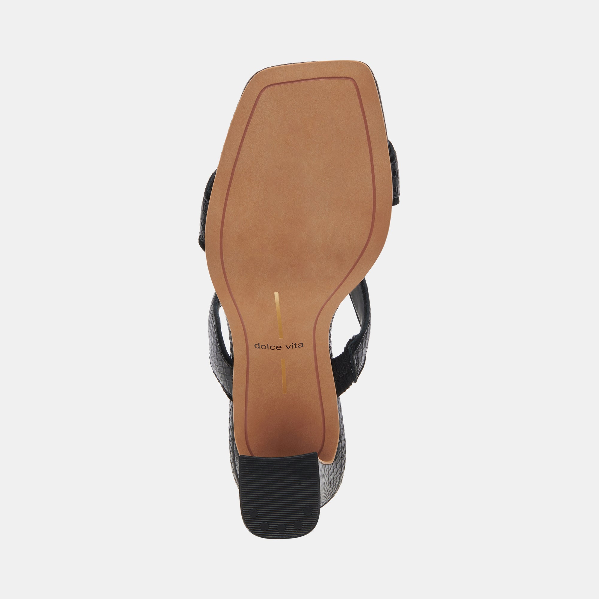 ILVA WIDE HEELS ONYX EMBOSSED LEATHER - re:vita