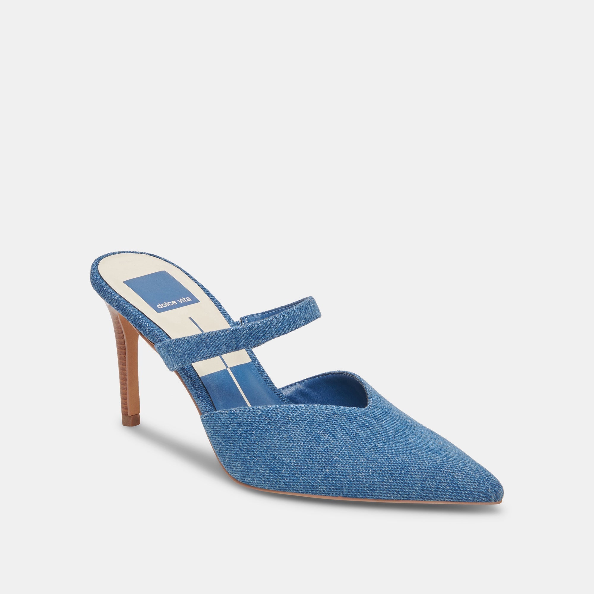 KANIKA HEELS BLUE DENIM - re:vita