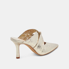 KELSY HEELS PLATINUM DISTRESSED LEATHER - re:vita