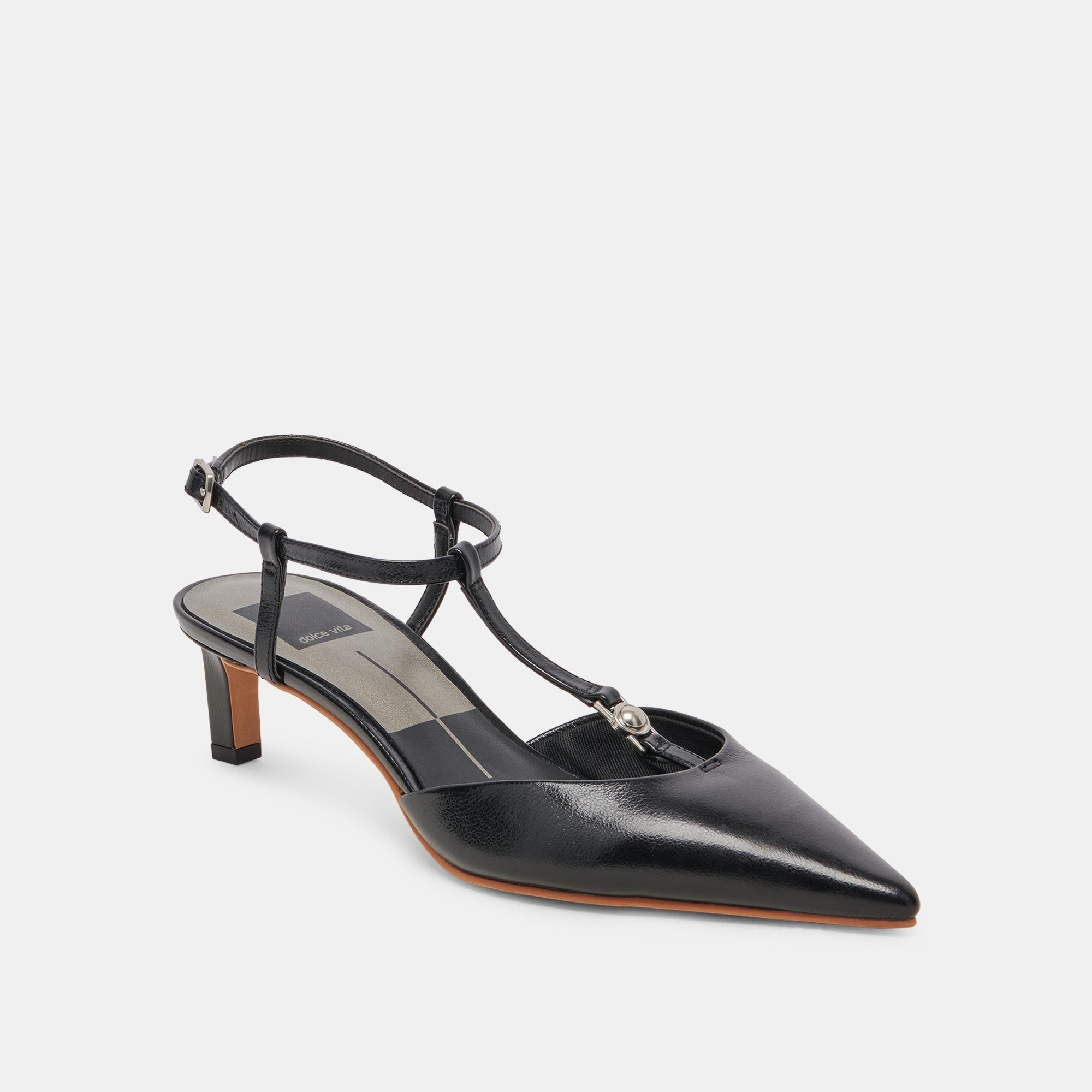 LAVON HEELS BLACK LEATHER - re:vita