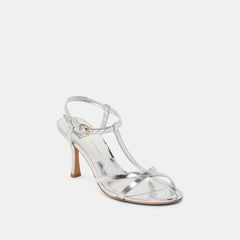 LIANE HEELS SILVER DISTRESSED LEATHER - re:vita