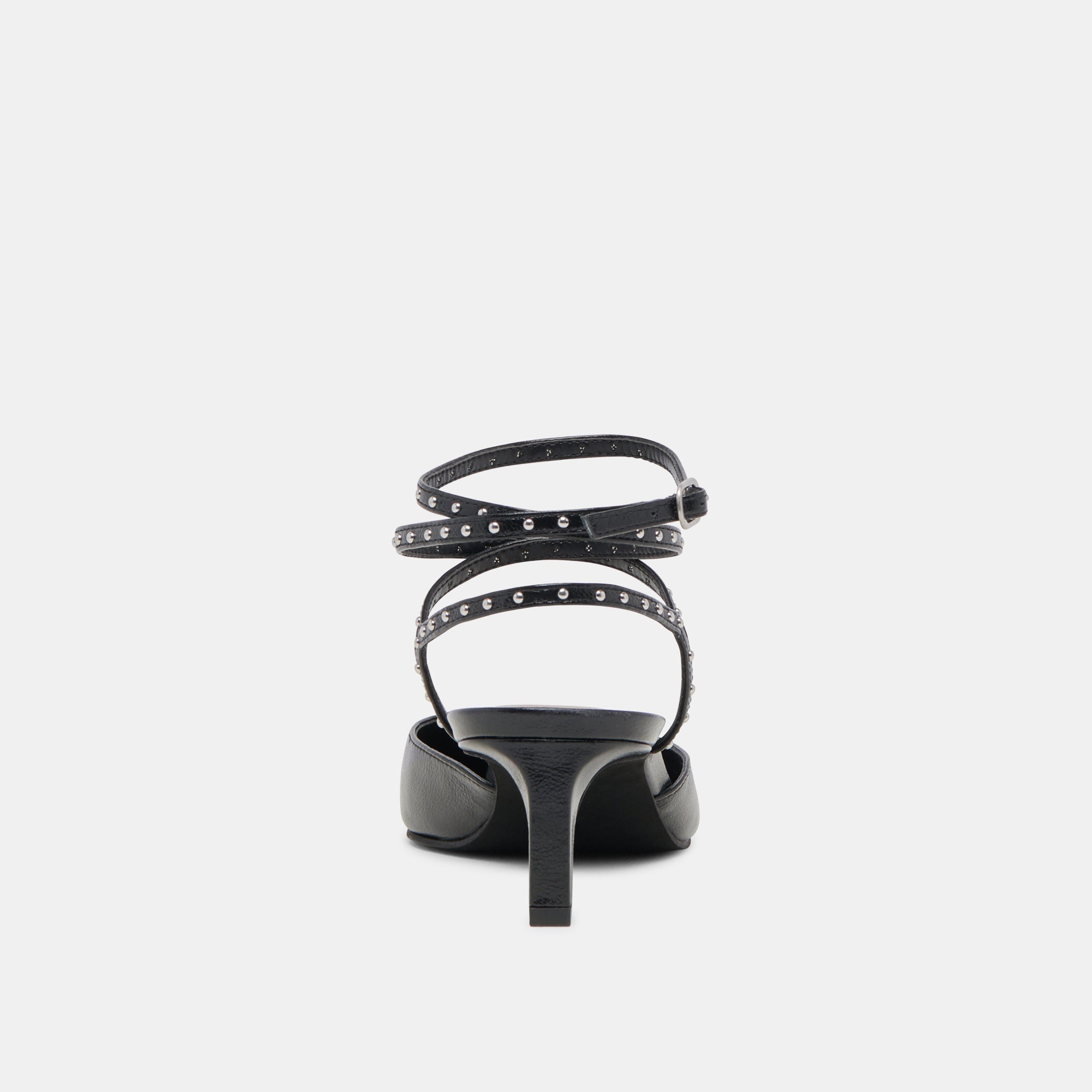 LOKLYN STUD HEELS MIDNIGHT CRINKLE PATENT - re:vita