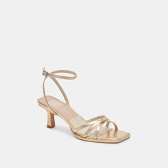MANJI HEELS LIGHT GOLD METALLIC LEATHER - re:vita