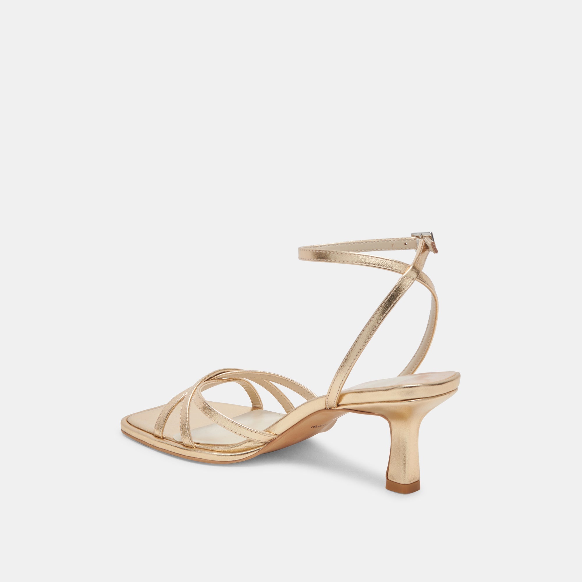 MANJI HEELS LIGHT GOLD METALLIC LEATHER - re:vita