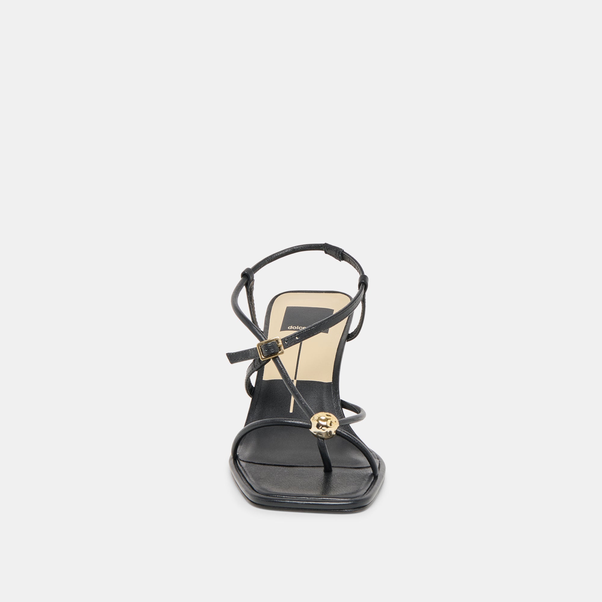 MYLEE WIDE HEELS BLACK LEATHER