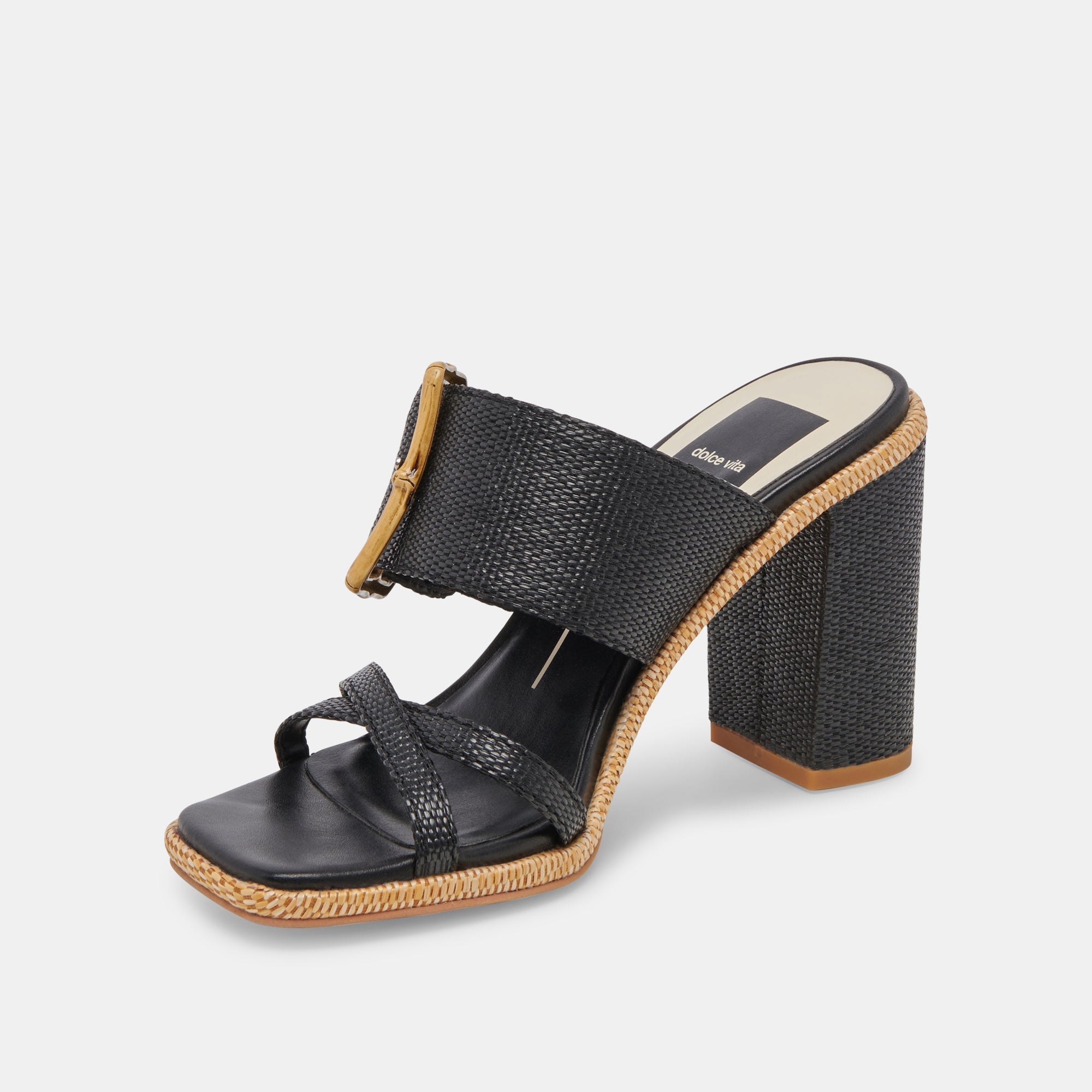 ONNIE HEELS ONYX RAFFIA - re:vita