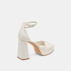 PANDRO HEELS WHITE SATIN - re:vita