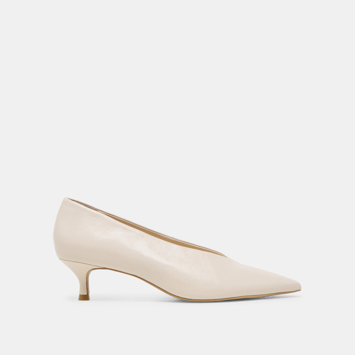 ALWYN HEELS BONE CRINKLE PATENT