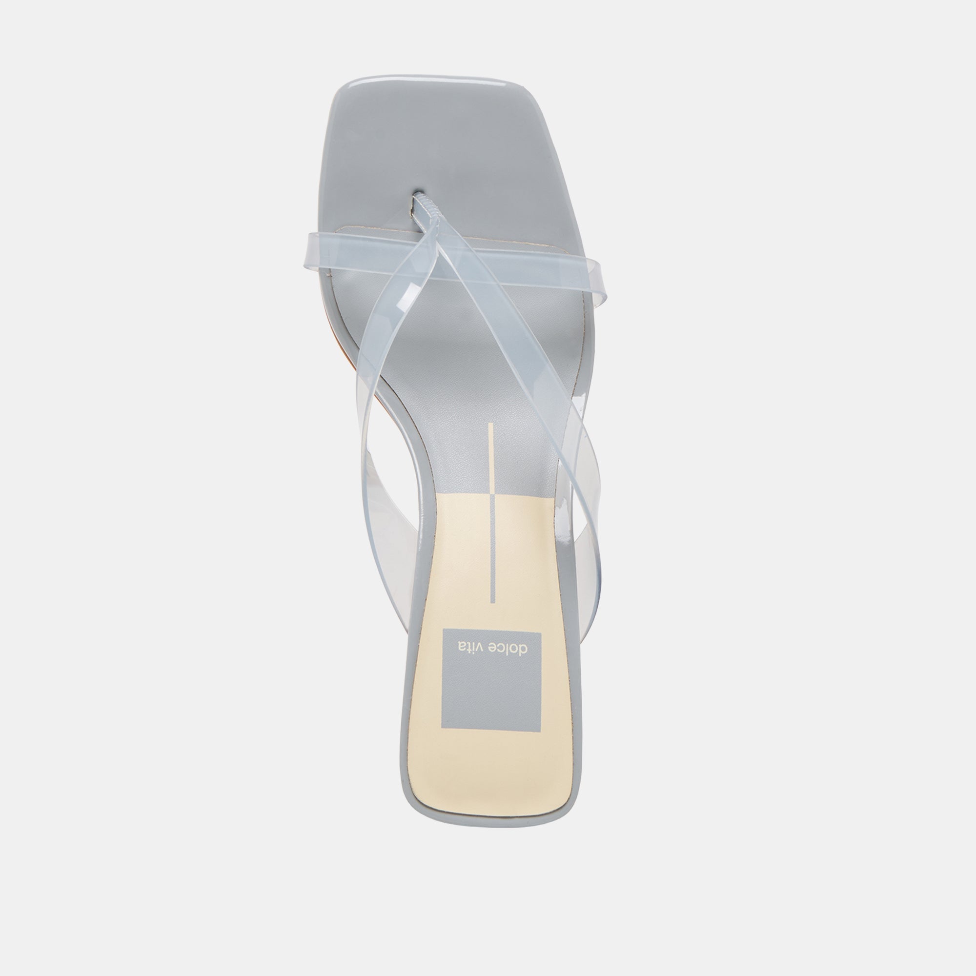 BREVEL VINYL WIDE HEELS DUSTY BLUE JELLY