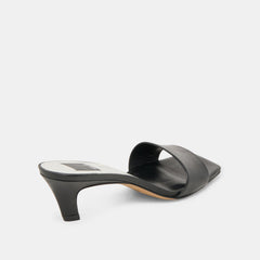 REXA WIDE HEELS BLACK LEATHER