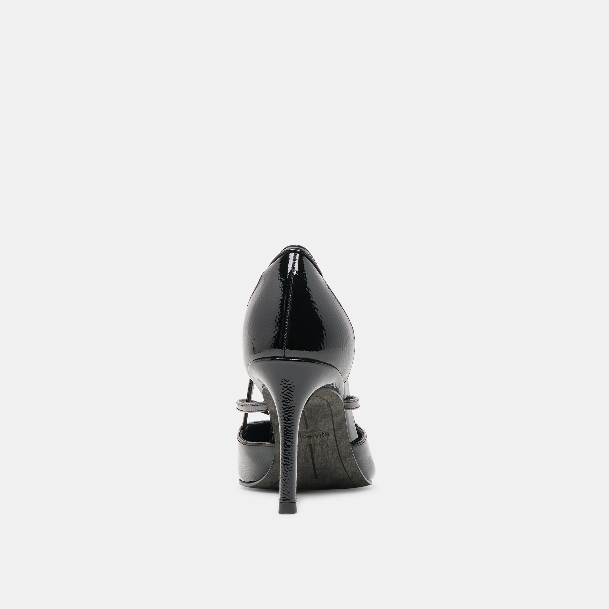 KAINE HEELS MIDNIGHT CRINKLE PATENT LEATHER