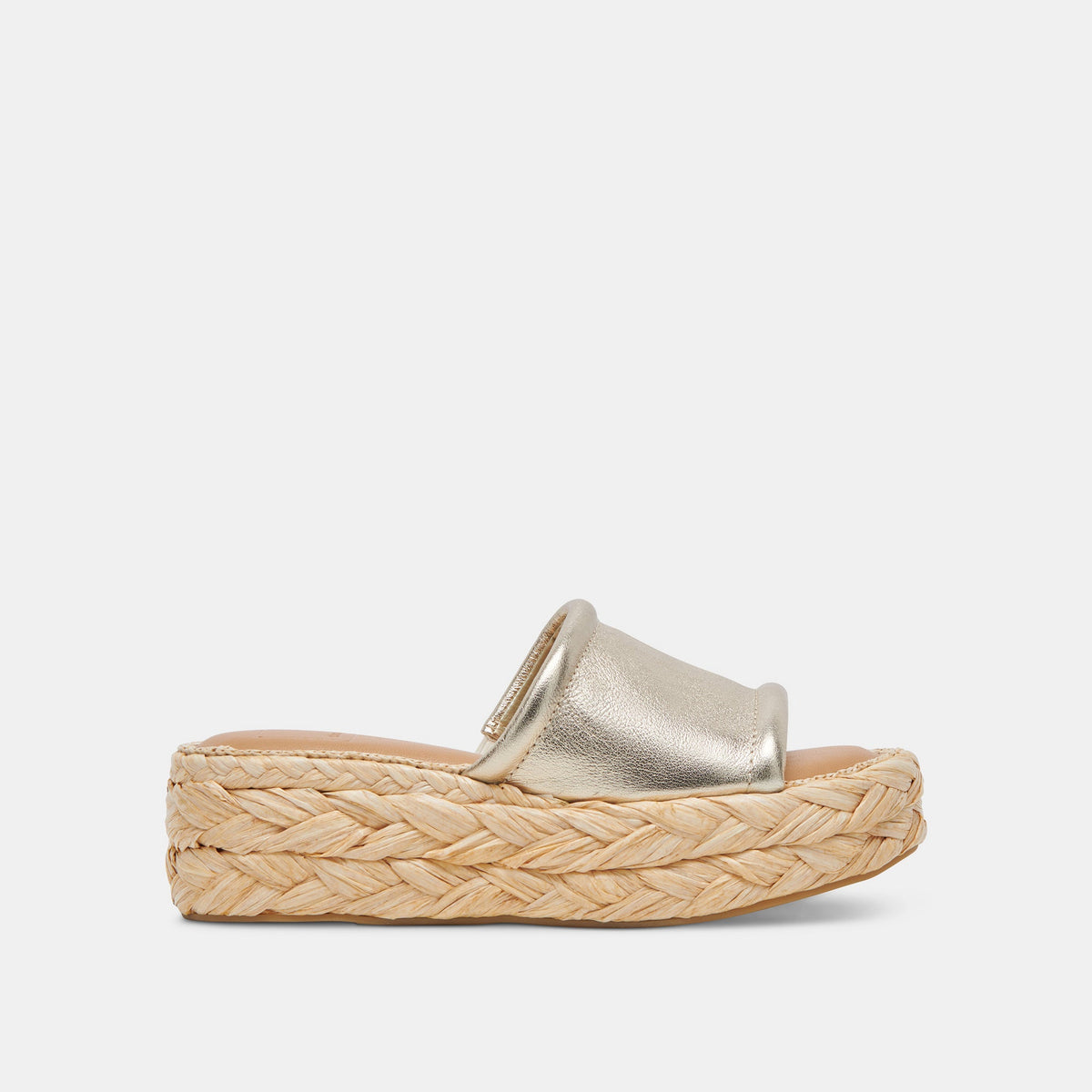 CHAVI WIDE SANDALS LIGHT GOLD METALLIC LEATHER - re:vita