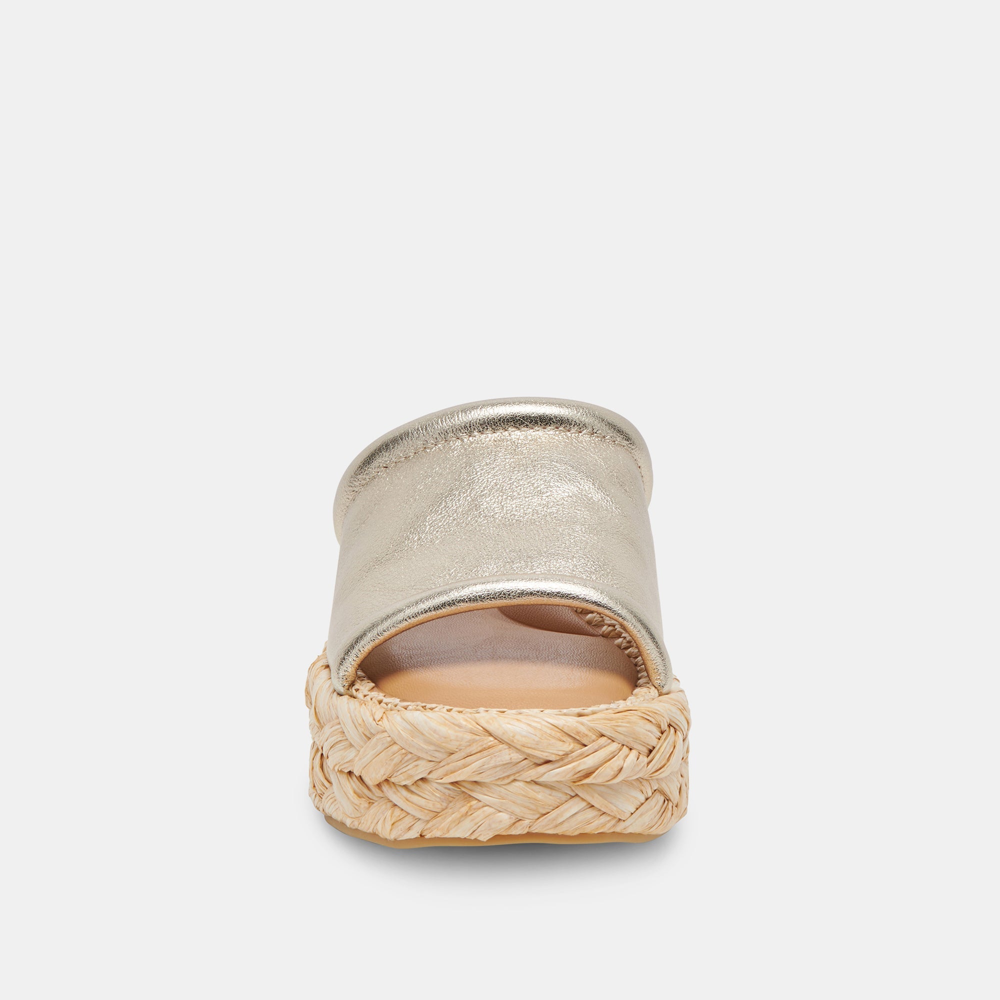 CHAVI WIDE SANDALS LIGHT GOLD METALLIC LEATHER - re:vita
