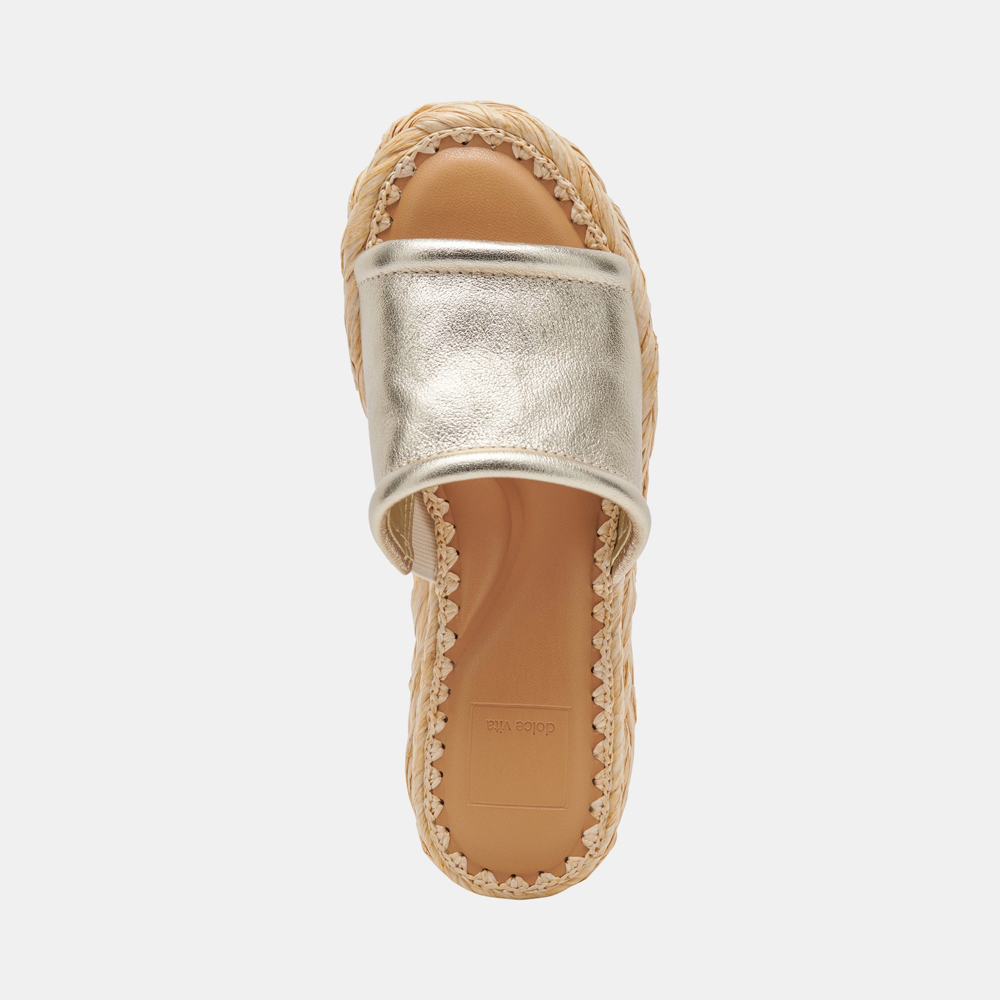 CHAVI WIDE SANDALS LIGHT GOLD METALLIC LEATHER - re:vita