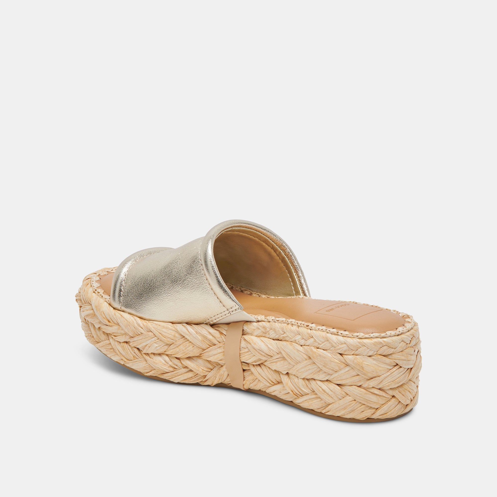 CHAVI WIDE SANDALS LIGHT GOLD METALLIC LEATHER - re:vita