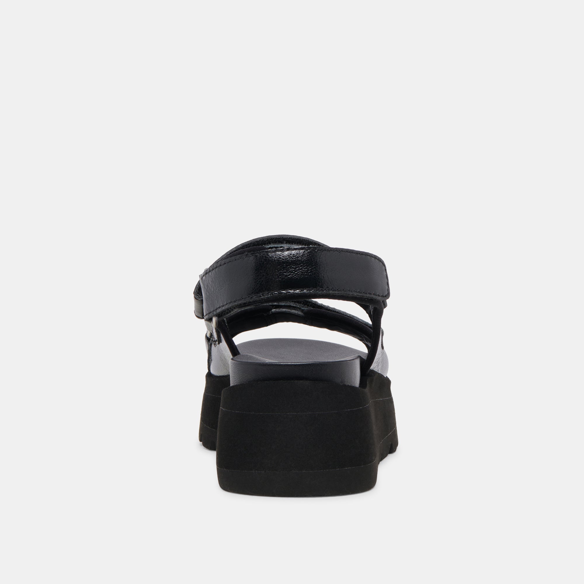DUBAI SANDALS MIDNIGHT CRINKLE PATENT - re:vita