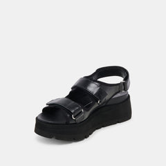 DUBAI SANDALS MIDNIGHT CRINKLE PATENT - re:vita