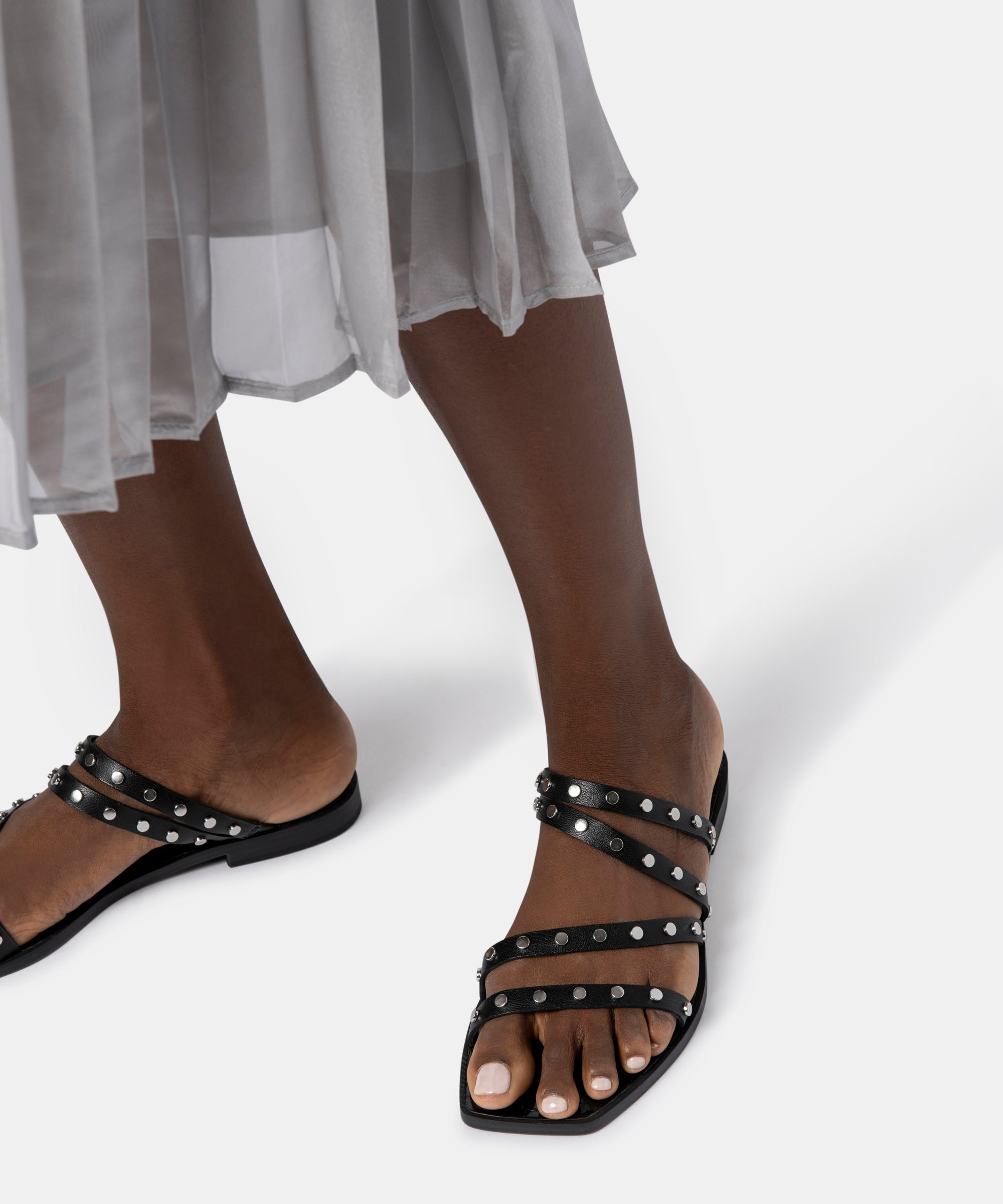 IZABEL STUDDED SANDALS BLACK STELLA - re:vita