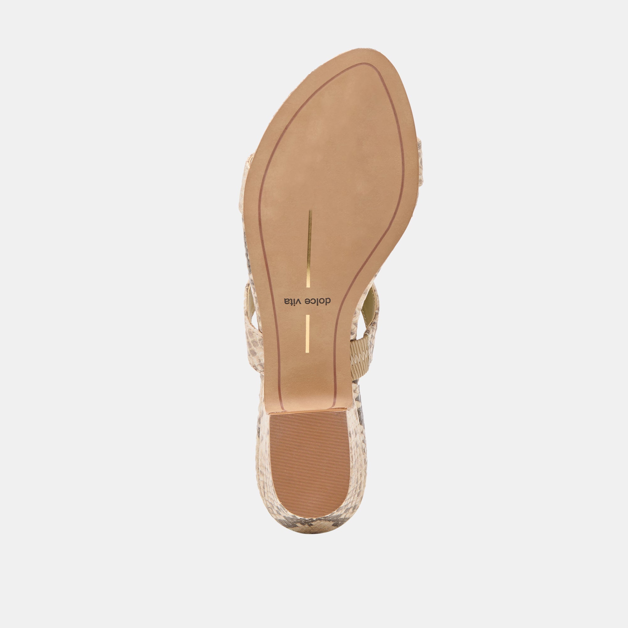 KAMILE SANDALS NATURAL SNAKE EMBOSSED LEATHER