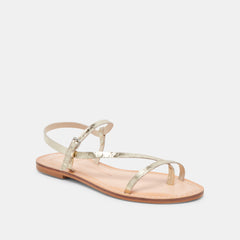 WANDRE SANDALS GOLD DISTRESSED LEATHER - re:vita