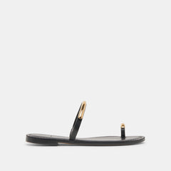WINK SANDALS BLACK LEATHER - re:vita