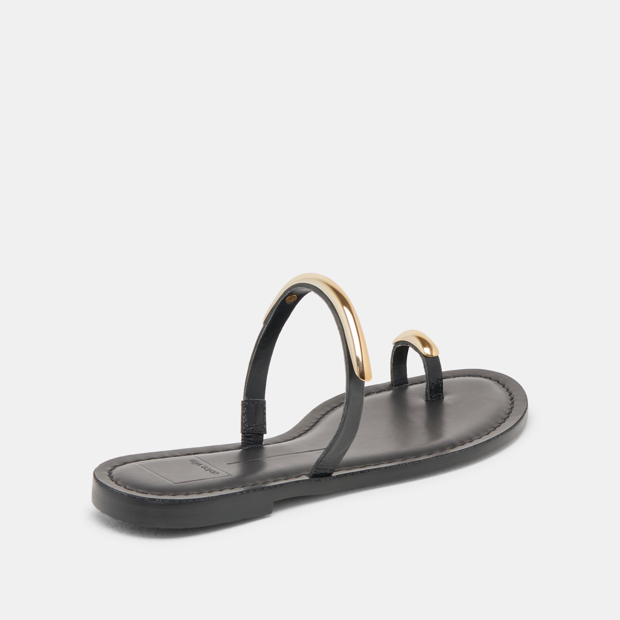 WINK SANDALS BLACK LEATHER - re:vita