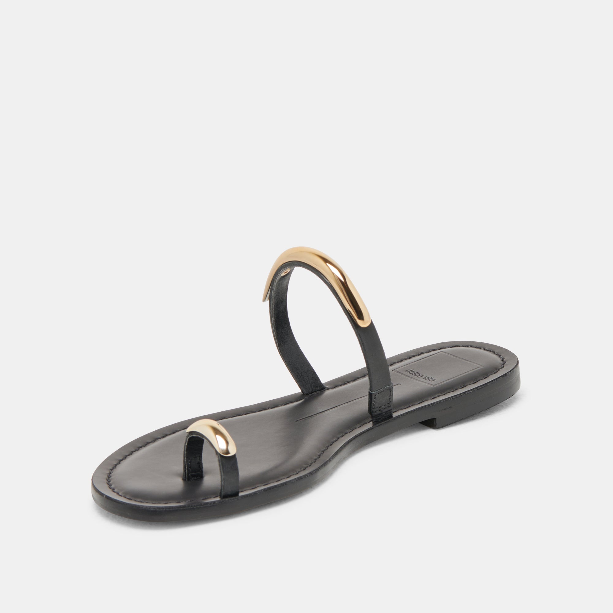 WINK SANDALS BLACK LEATHER - re:vita